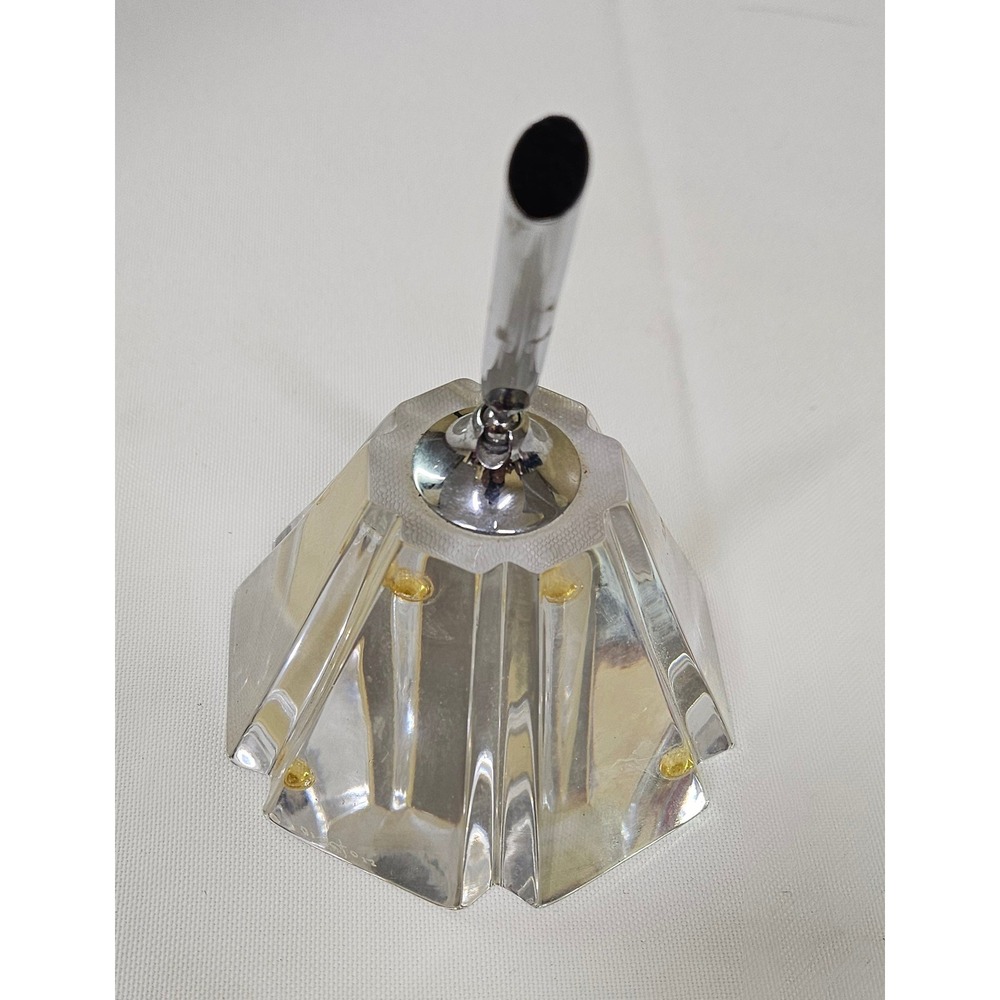Orrefors Crystal Pen Holder Faceted Glass Swivel Desk Accessory Signed Sweden